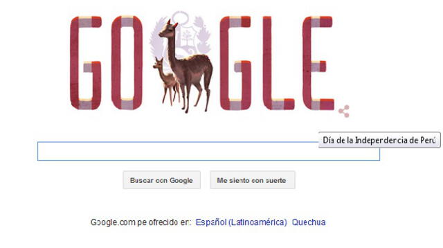 Google saluda a nuestro país por su día