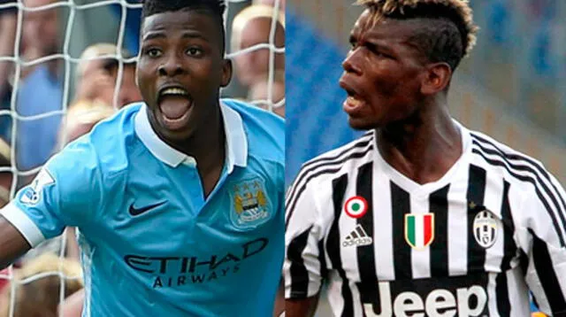 Kelechi Iheanacho, del City, y Paul Pogba, del Juventus.