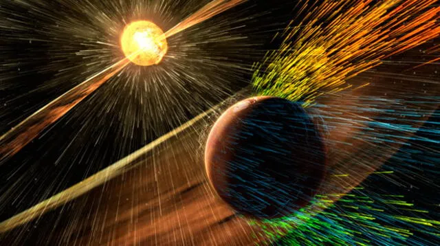 Los vientos solares fueron los principales causantes de la desaparición de la atmósfera amigable de Marte.