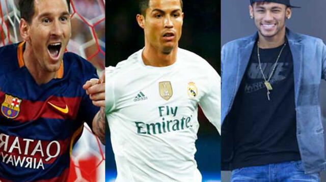 Lionel Messi, Cristiano Ronaldo y Neymar.