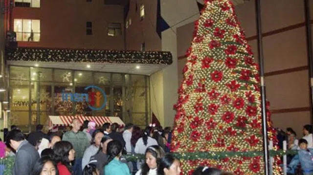 Árbol navideño de seis metro brindó luz al Hospital del Niño