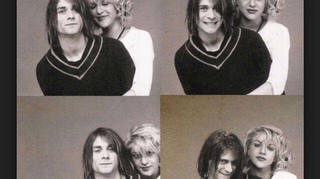 Cobain y Love cuando todo era felicidad.