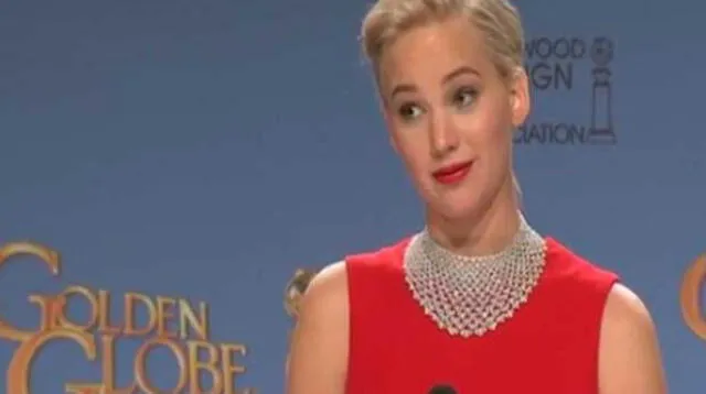 Jennifer Lawrence en los Globos de Oro.