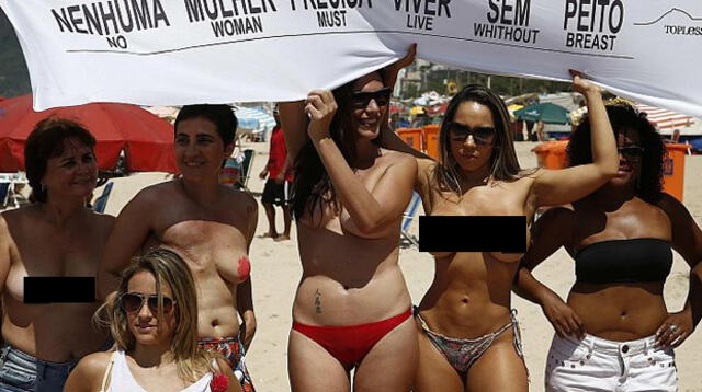 Campaña ‘Topless in Rio’ para sensibilizar el cáncer de mama.