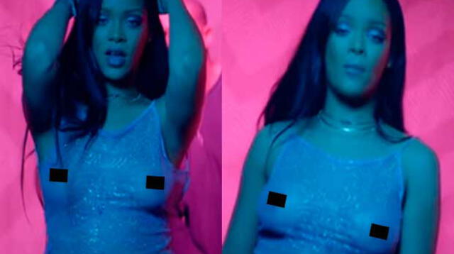 Rihanna se mostró sin sostén.