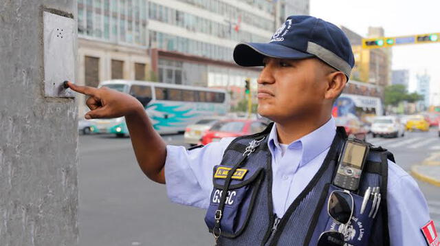  "botón de pánico" en la intersección de la Av. Abancay con el Jr. Miró Quesada