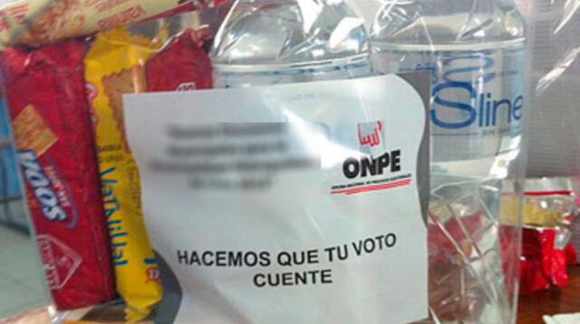 Kit de comida de la ONPE en anteriores comicios.