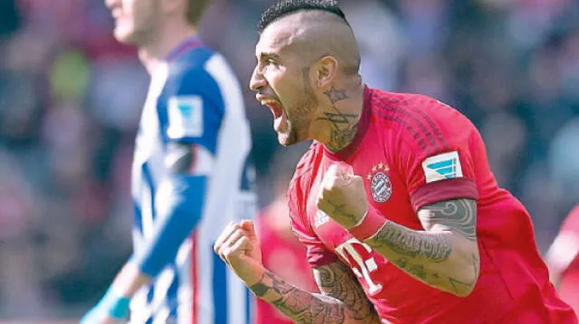 Vidal convirtió el primer gol del equipo de Pep guardiola.