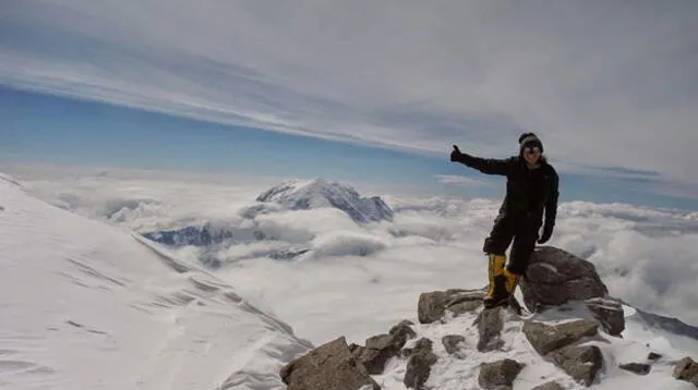 Silvia Vásquez-Lavado en el Monte Everest.