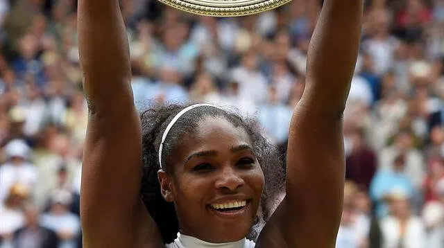 Serena celebrando su nuevo título