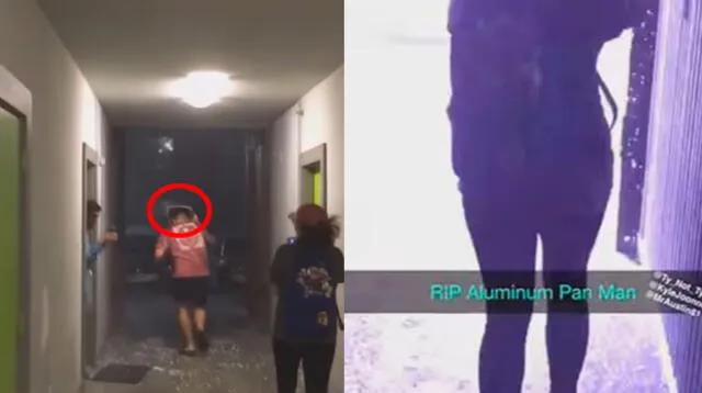 El muchacho salió del departamento con una sartén y capturaron el momento en vídeo