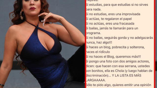 Cathy Sáenz se cansó de la ola de insultos que inundaban sus redes sociales Cathy Sáenz se cansó de la ola de insultos que inundaban sus redes sociales