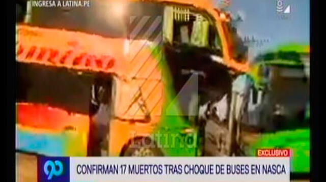 Choque frontal de dos buses dejo 17 muertos en Ica