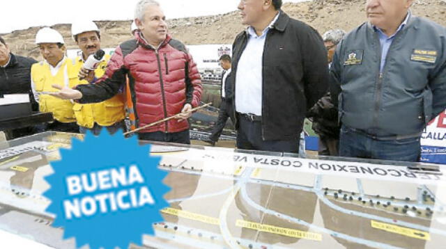Alcaldes Luis Castañeda y Félix Moreno juntos en la obra de la Costa Verde del Callao