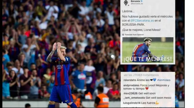 Messi agradeció a todos los que se preocuparon por él