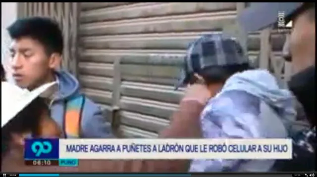 Una madre en Puno se enfrenta a ladrón que le robo celular a su hijo