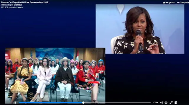 Michelle Obama conversa con escolares peruanas 