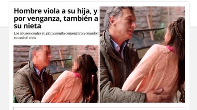 diario mexicano usó foto de Mauricio Macri para hablar de violación a menores 
