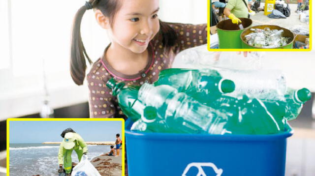 desde nuestro hogar podemos enseñar a nuestros hijos a reciclar las botellas