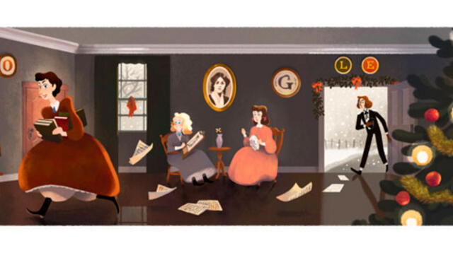 Google le dedica su popular doodle a la autora de la novela "Mujercitas"