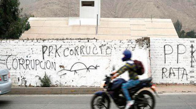 Pintas contra presidente PPK  en la Carretera Central