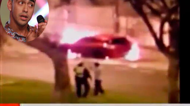Auto de Diego Chávarri se incendió en extrañas circunstancias 