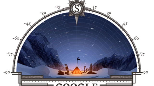 El doodle de Google del 14 de diciembre está dedicado a la primera expedición que llegó al Polo Sur