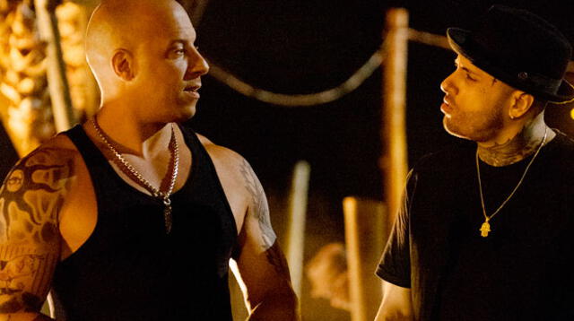 Vin Diesel y Nicky Jam en el cine. Foto: (Difusión UIP)