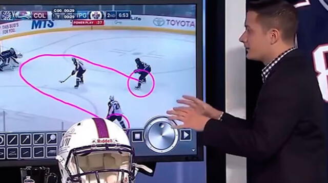 Presentador dibuja miembro viril por error durante explicación de partido de hockey
