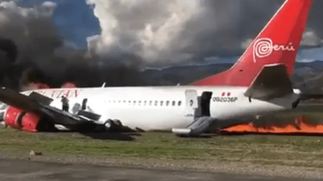 El avión terminó incendiándose y todos lograron salir