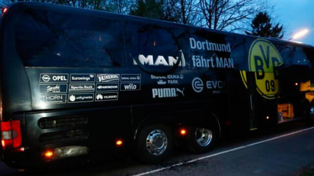 Así quedó el bus del Borussia Dortmund tras una explosión