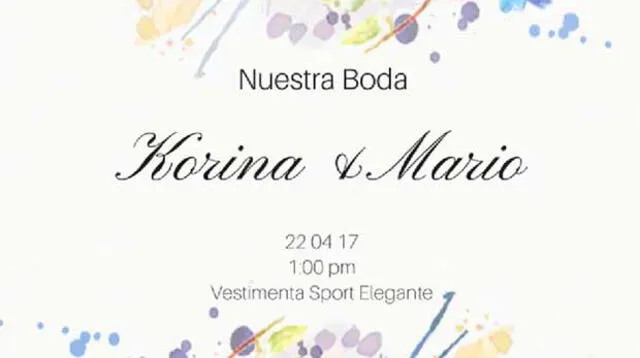 Curiosa invitación que Mario Hart y Korina Rivadeneira enviaron a sus amigos