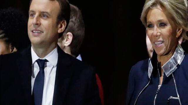 Macron y su esposa