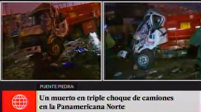 Chofer murió en triple choque de camiones ocurrido en la Panamericana Norte