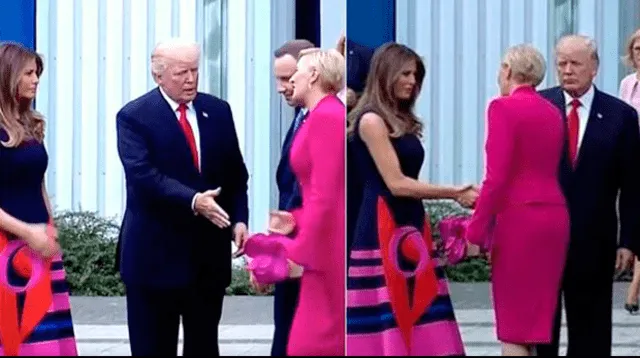 Presidente Donald Trump se queda con la mano en el aire