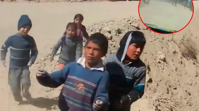 Niños se emocionan al ver camioneta y agradece ayuda de conductor en Cusco