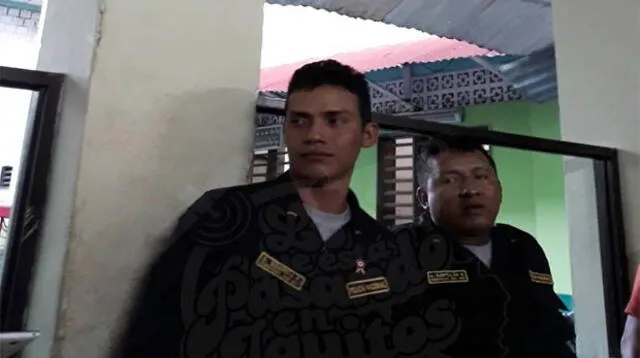 Los policías detenidos en la sede policial de Iquitos