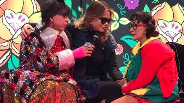 Gisela Valcárcel y La Chilindrina junto a La Chola Chabuca