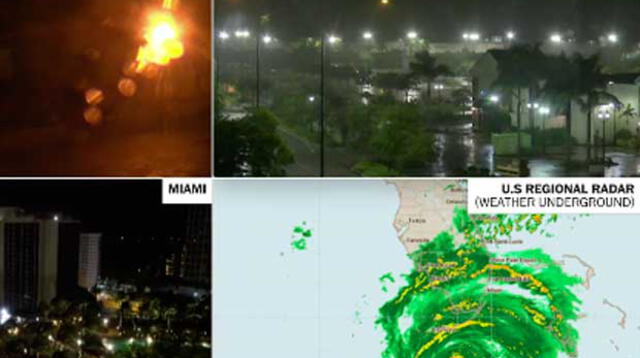 Webcams en Florica captan el paso del huracán Irma