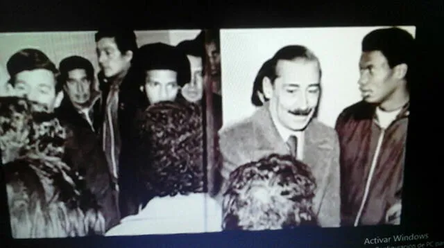 Videla en el vestuario de Perú