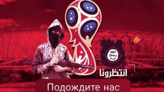 La portada de la página web vinculada al grupo terrorista con las amenazas para el mundial