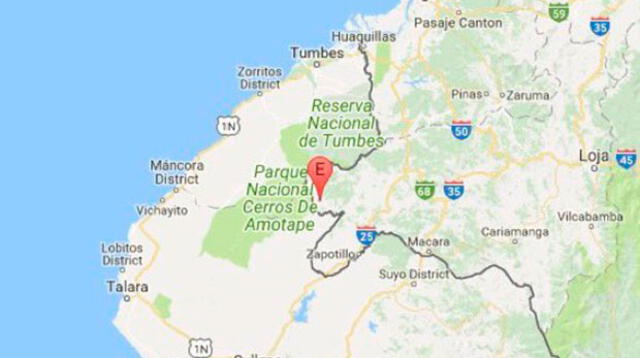 Sismo de esta noche se registró en la frontera de Perú y Ecuador