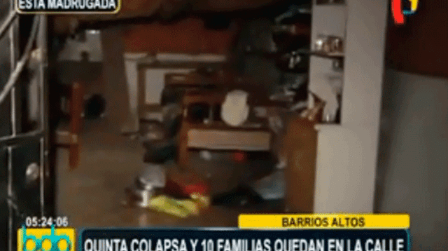 Derrumbe deja en la calle a 10 familias en Barrios Altos, Cercado de Lima