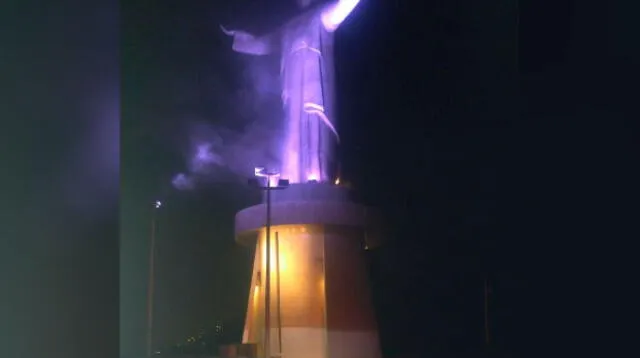 Incendio deja gravemente dañada el monumento del Cristo del Pacífico