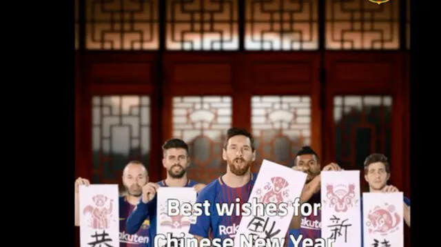 Barcelona: Lionel Messi y compañeros celebran Año Nuevo Chino en Facebook