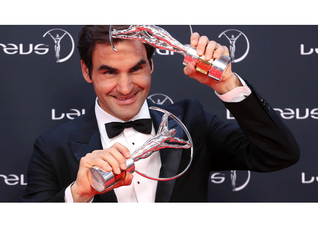 Federer protagonista de los Premios Laureus del Deporte Mundial, al sumar otras dos distinciones a su carrera. FOTO: EFE