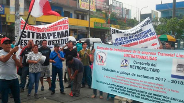 Trabajadores del metropolitano anuncian huelga indefinida para este 19 de marzo 