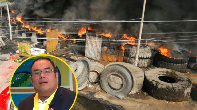 Alcalde de SMP acusa a recicladores de iniciar incendio en almacén de llantas