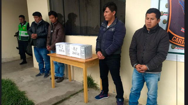 Los cuatro presuntos narcotraficantes detenidos en Andahuaylas