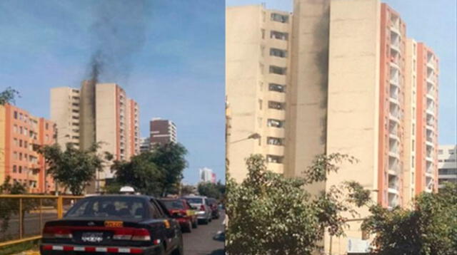 Reportan incendio en edificio de la Av. Brasil 